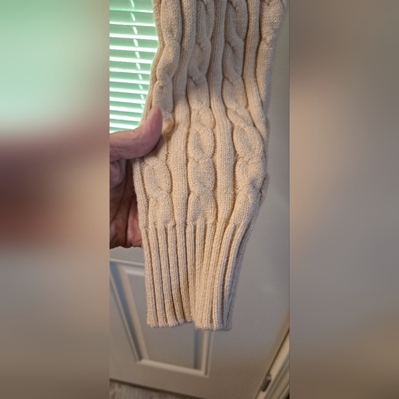 NWT Altar'd State Cable Knit Cropped Sweater Cream Sz L Viscose Blend - Picture 7 of 10